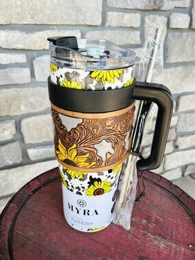 Wide Wyoming Tumbler In Yellow with Tooling